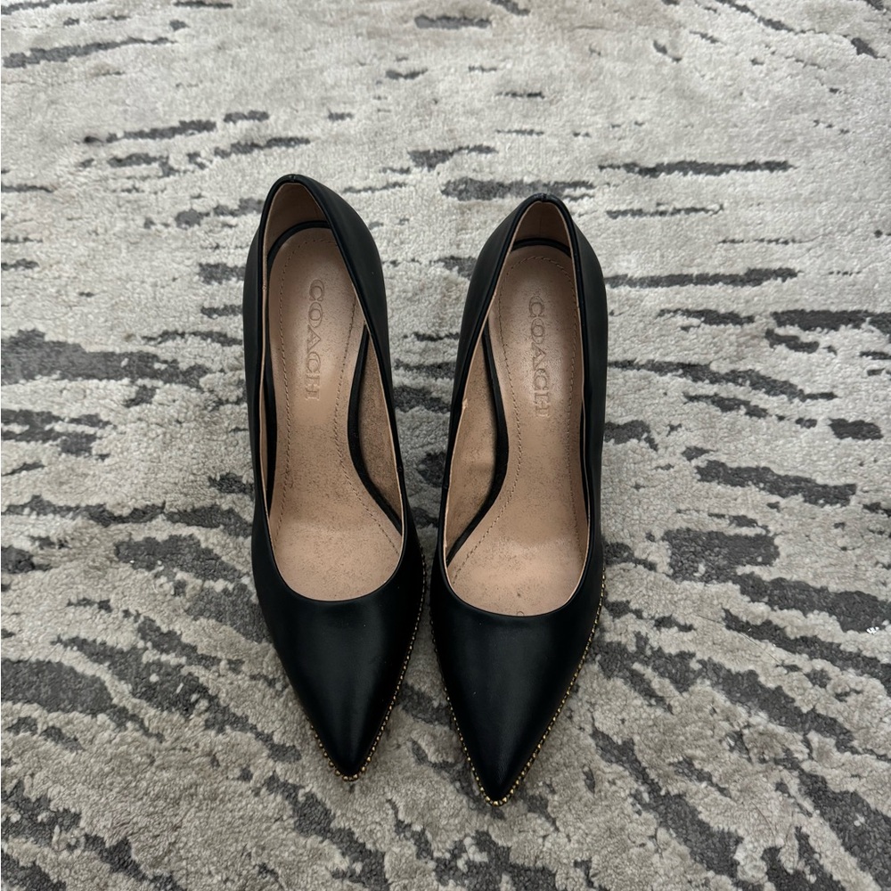 Coach Women's Black Pointed Toe Pumps - Picture 1 of 4